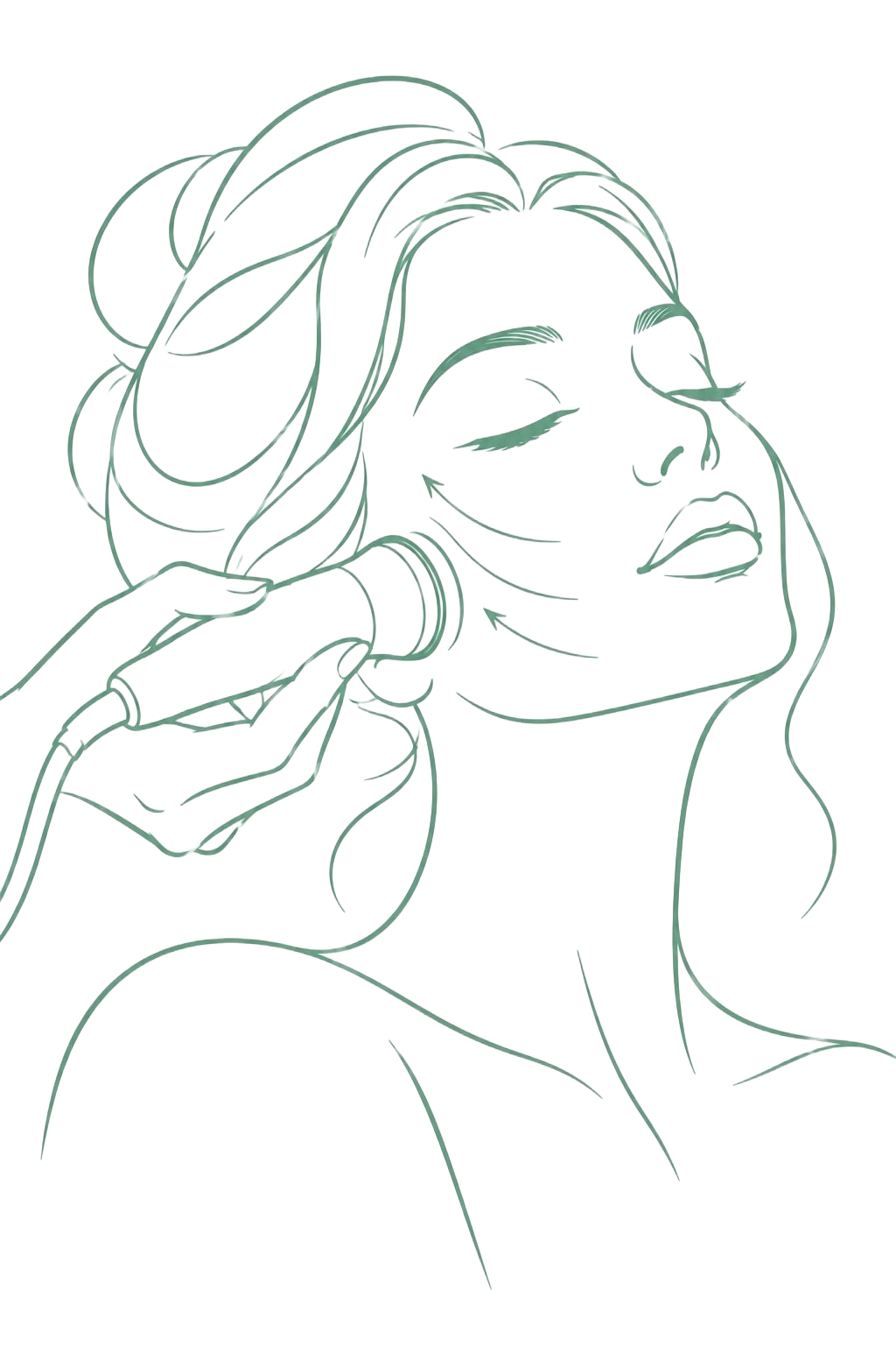 Profesional clínico realizando un tratamiento láser facial a un paciente en un spa o clínica.
