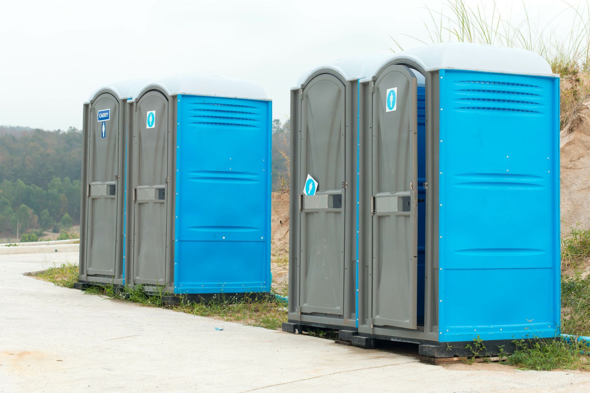 WC de chantier bleus