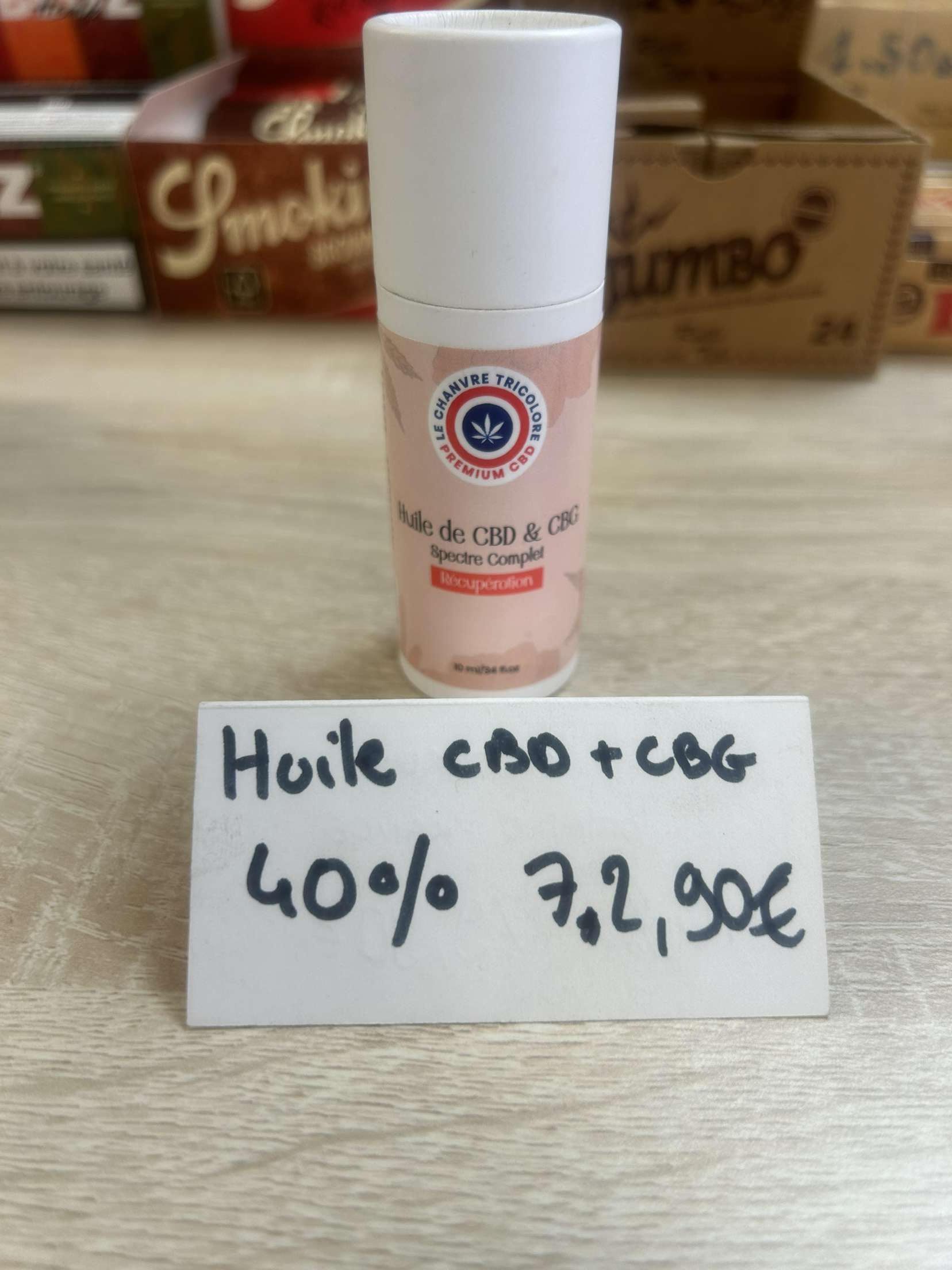 Une bouteille d'huile cbd + cbg pour 72,90 euros