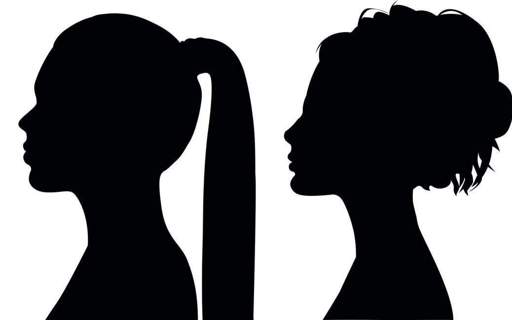 Silhouette d'une femme avec un chignon