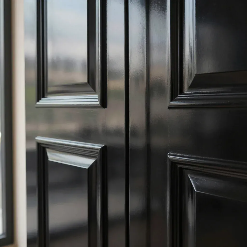 puerta lacada en negro León