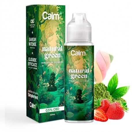 Natural Green 50ml CBD Calm+ - Fuu Eliquide Calm+ Bonbon fraise - Chanvre - 50ml - 50/50 PG/VG - CBD Isolate 250mg