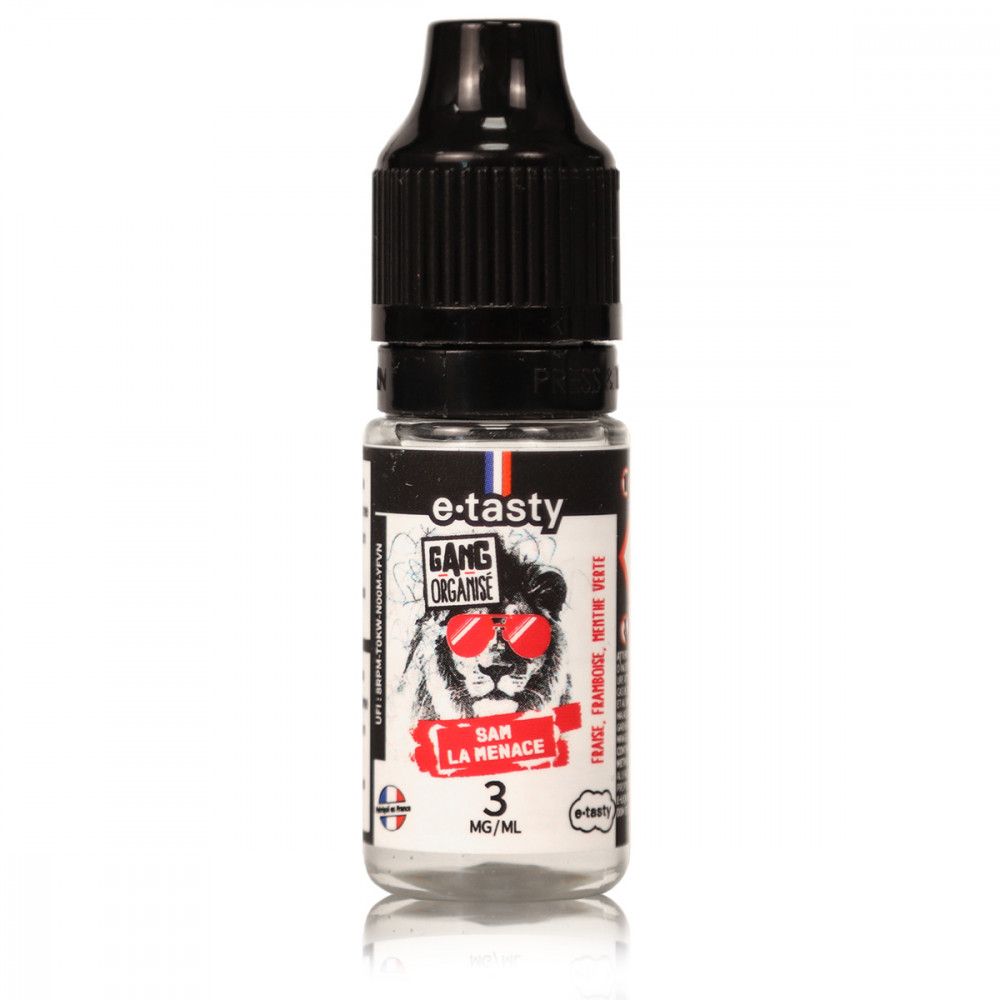 SAM LA MENACE - GANG ORGANISE - E.TASTY
Fraise - Framboise - Menthe verte - Fraîcheur légère
