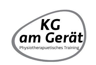 Logo für „KG am Gerät“ mit grauer ovaler Umrandung und Untertitel „Physiotherapeutisches Training“