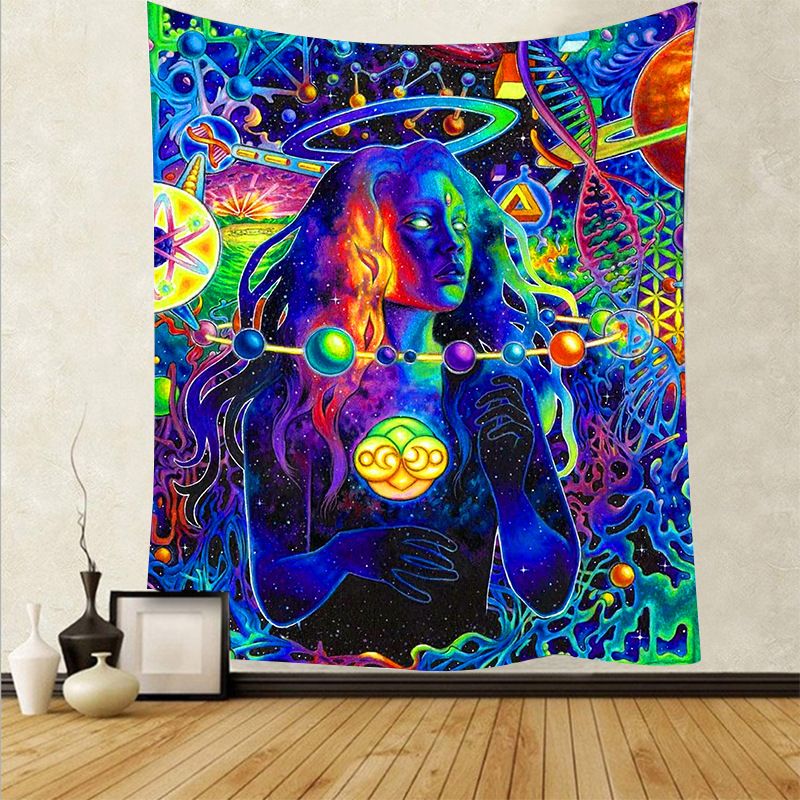 Buntes Wandtuch mit Menschen