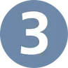 Die Nummer 3 Die Nummer 3 auf einem blauen Kreis