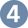 Die Nummer 4 Die Nummer 4 auf einem blauen Kreis
