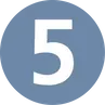 Die Nummer 5 Die Nummer 5 auf einem blauen Kreis