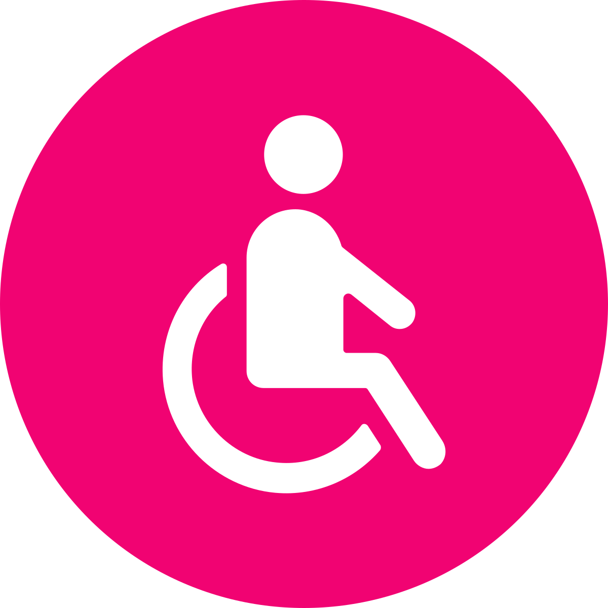 Bonhomme sur fauteuil roulant, page transport occasionnel
