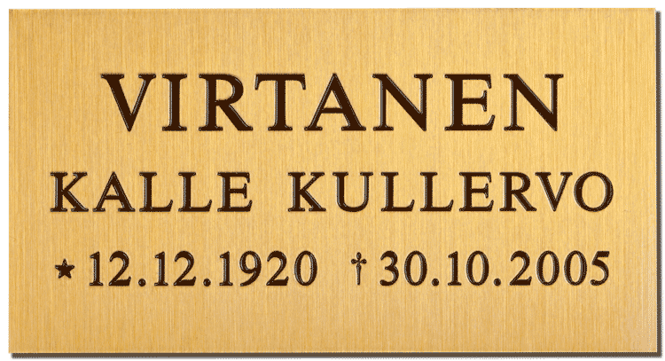 Levylle kaiverrettu laatta n:o 1
