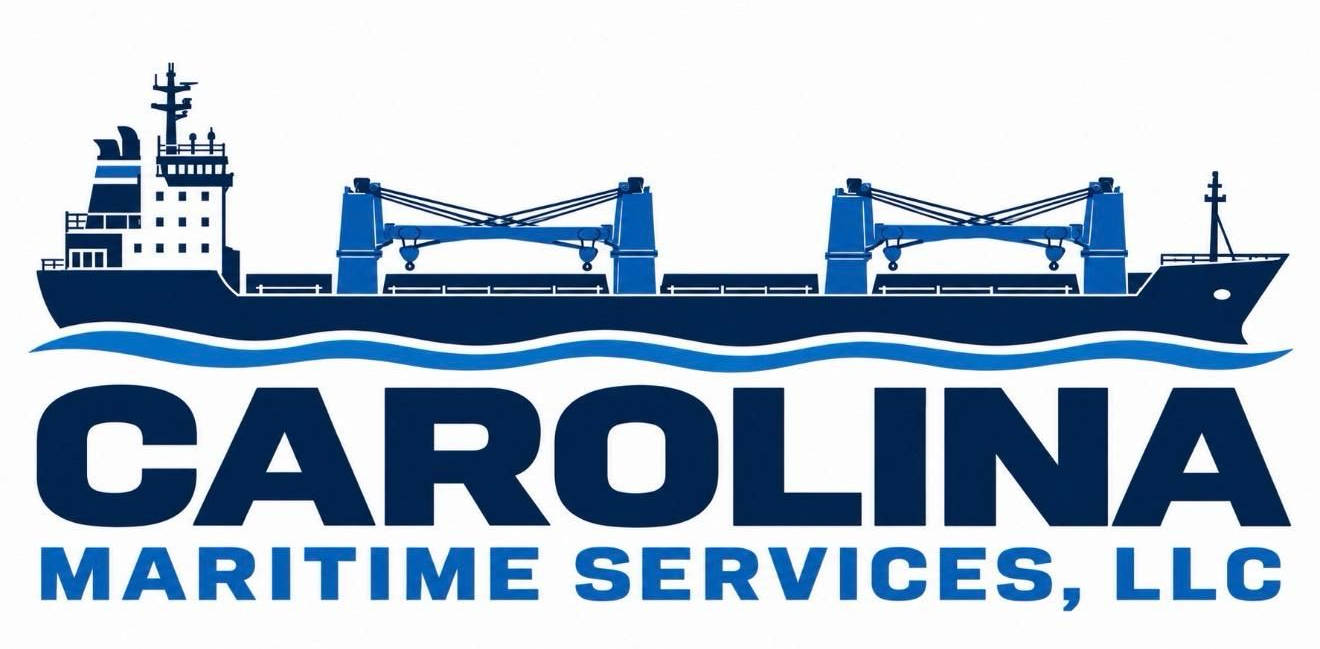 Pamlico Maritime logo in orange and dark gray on a white background