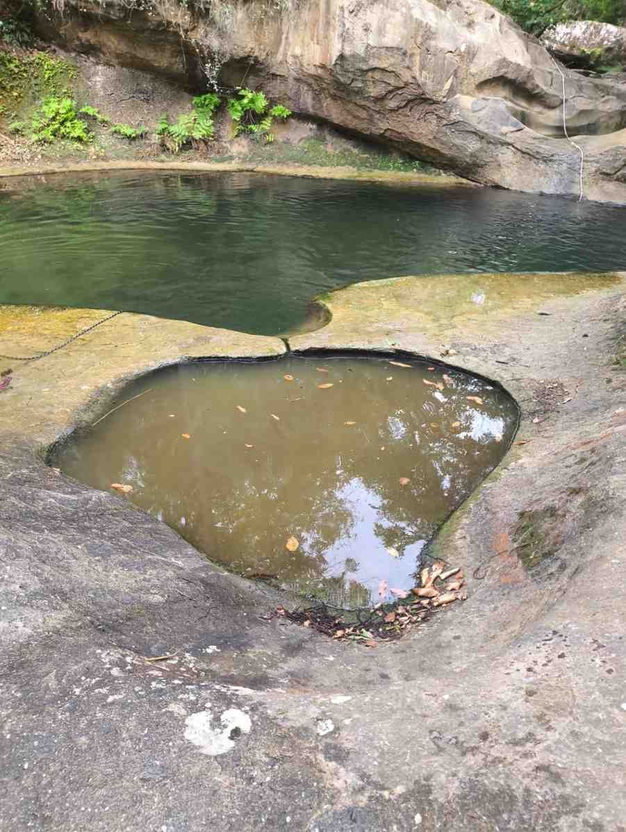 Un castillo de piedra se alza imponente sobre árboles verdes bajo un cielo parcialmente nublado.