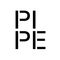 Text logo: "PIPE" stacked vertically, each letter formed with black lines.