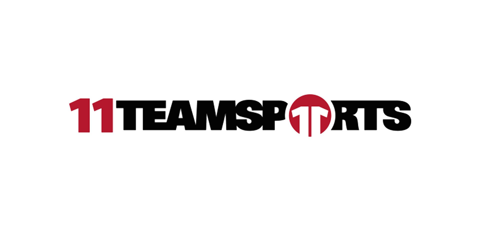 Das Logo von 11 Sportteams ist rot und schwarz auf weißem Hintergrund.