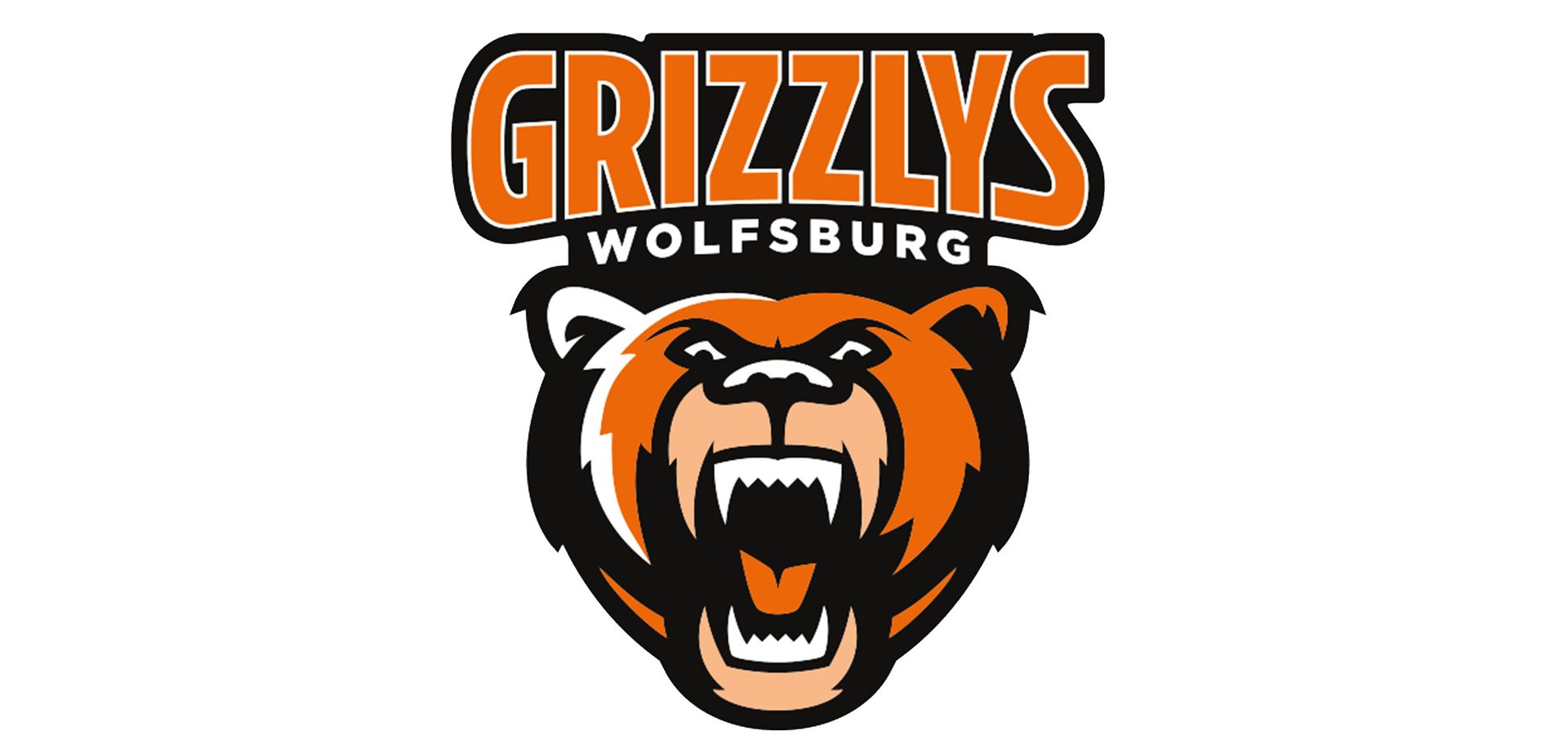 Das Logo der Grizzlys Wolfsburg ist ein Bär mit offenem Maul.