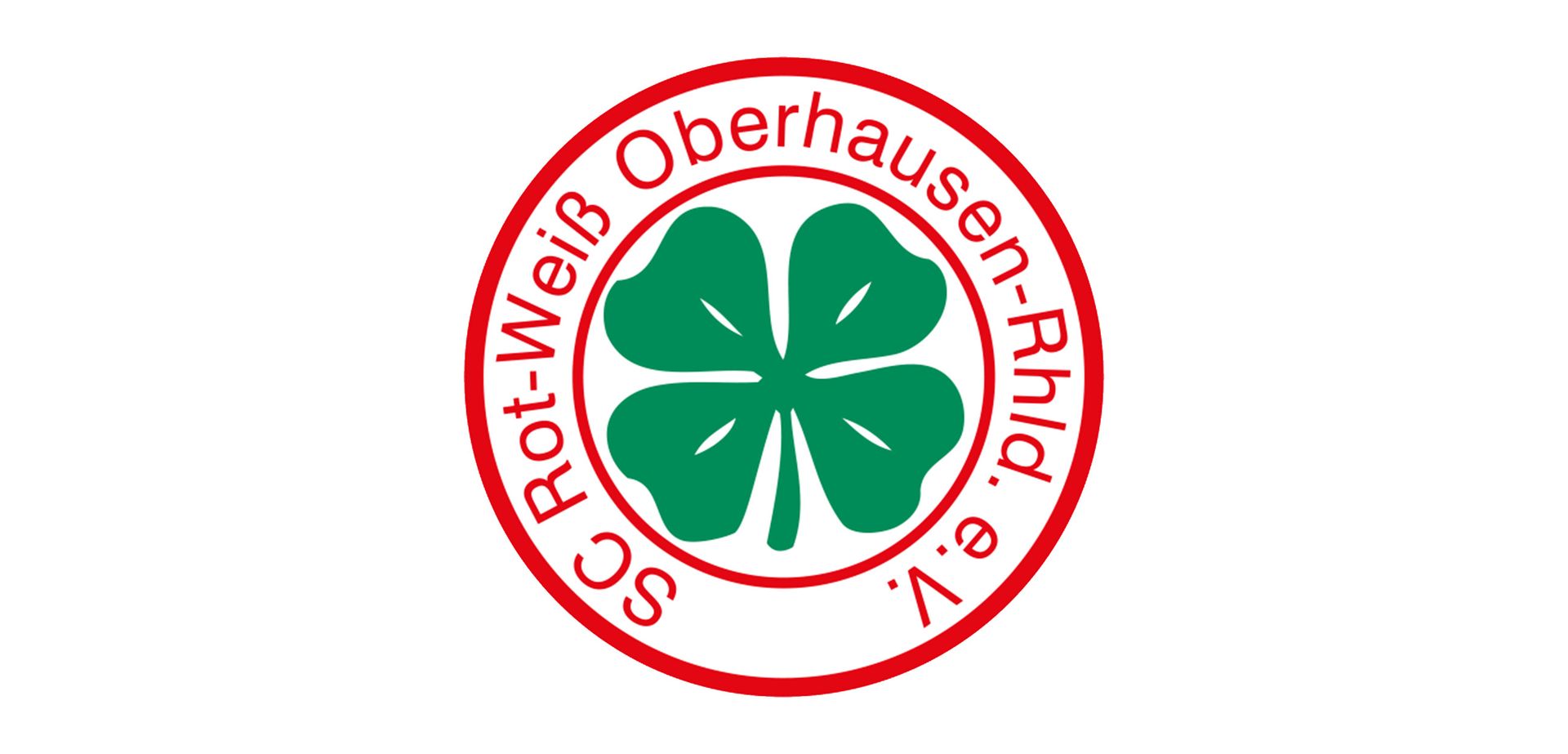 Ein grünes vierblättriges Kleeblatt in einem roten Kreis