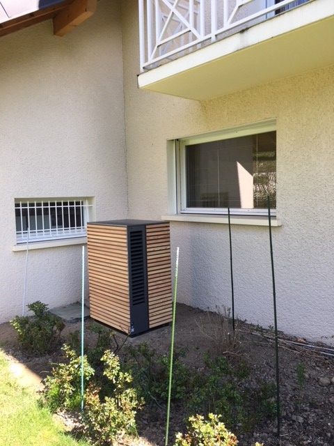 Pompe à chaleur esthétique en revêtement bois