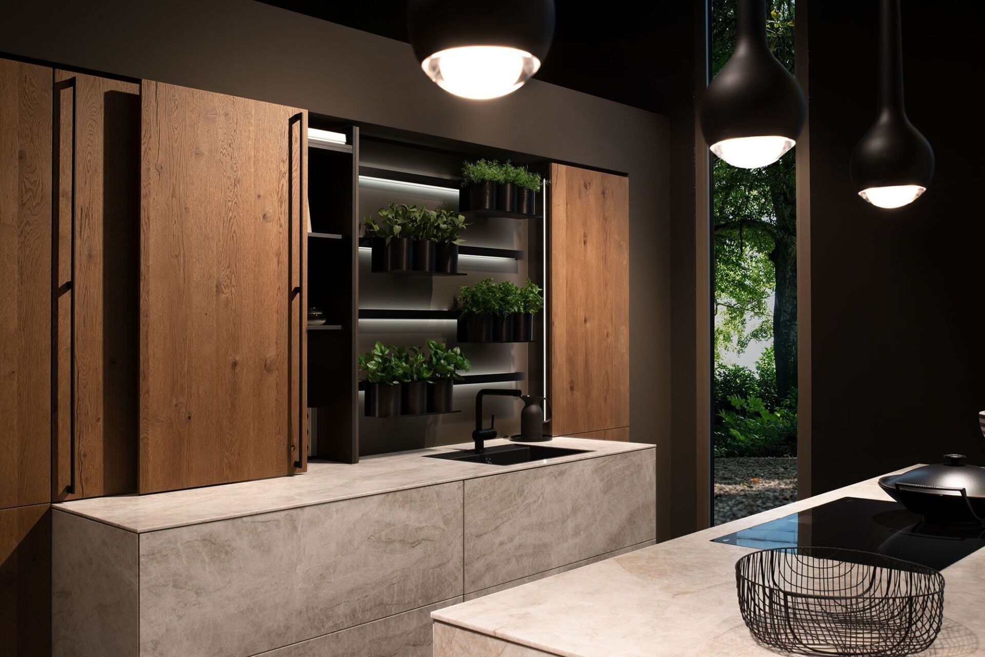 Leicht Küche Marmor Holz