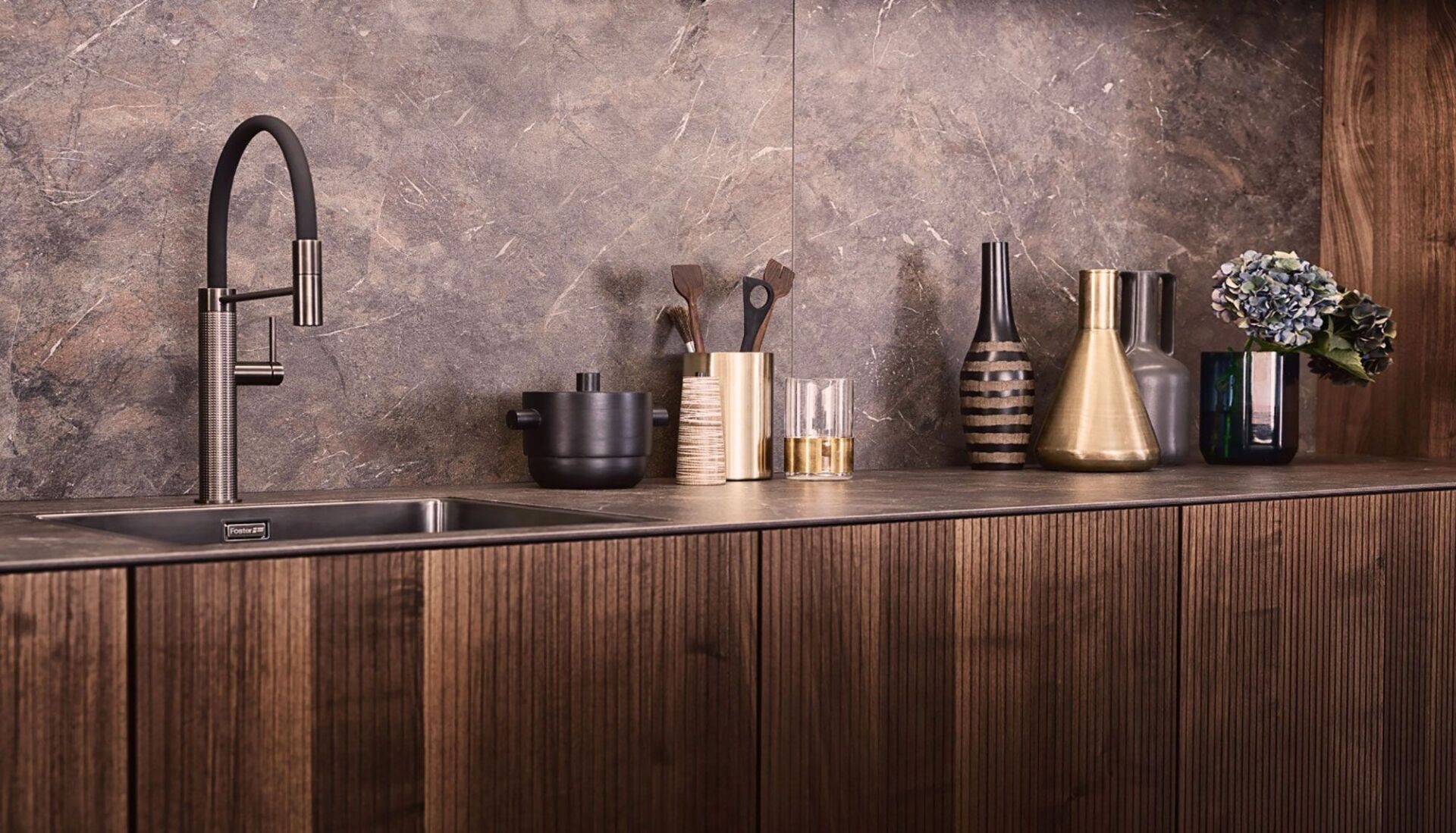 Leicht Küche Holz Waschbecken