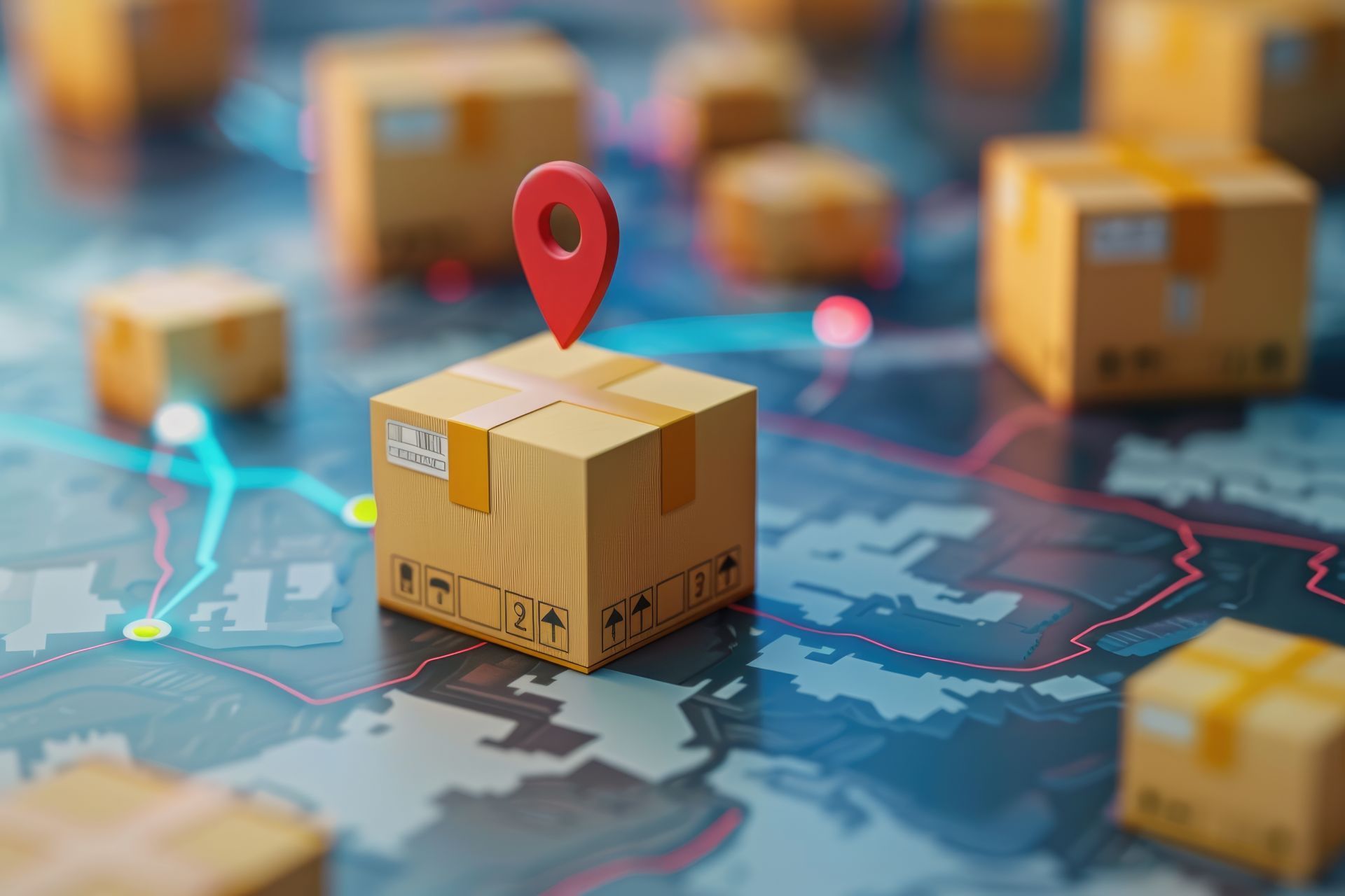 Un carton posé sur une carte.