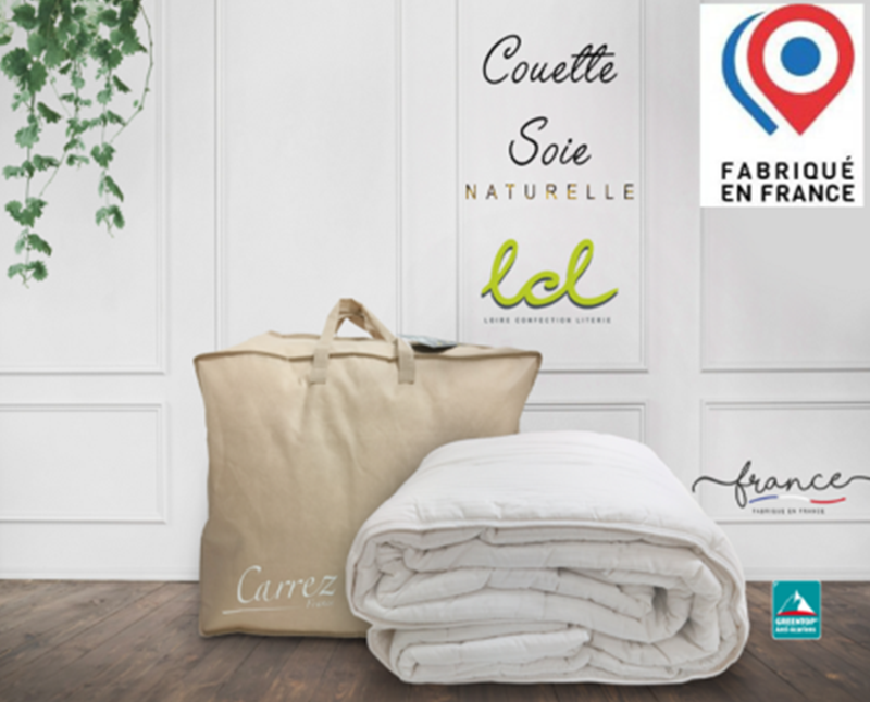 Couette en soie naturelle - fabriquée en France. Marque Carrez