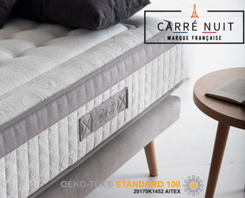 Matelas de la marque française Carré Nuit. OekoTex Standard 100