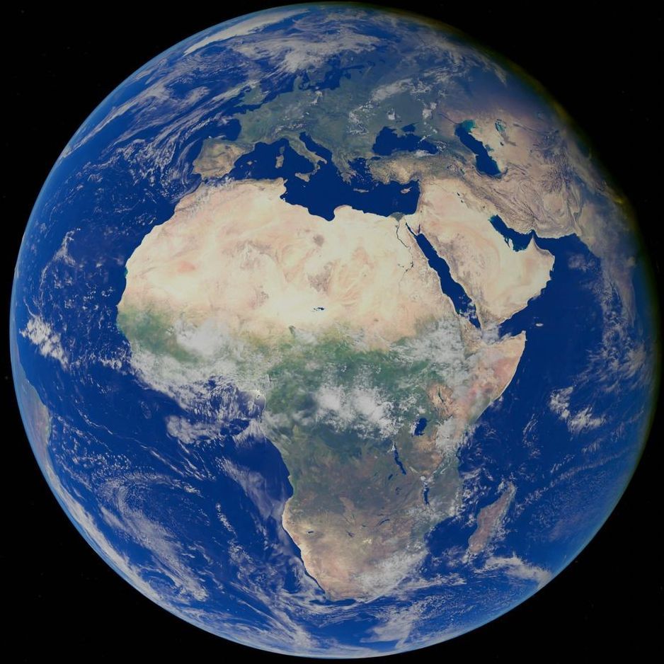 Uma imagem da Terra mostrando o Oriente Médio