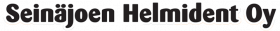 Logo, jossa lukee mustalla tekstill&auml; &rdquo;Sein&auml;joen Helmident Oy&rdquo; vaaleanharmaalla taustalla