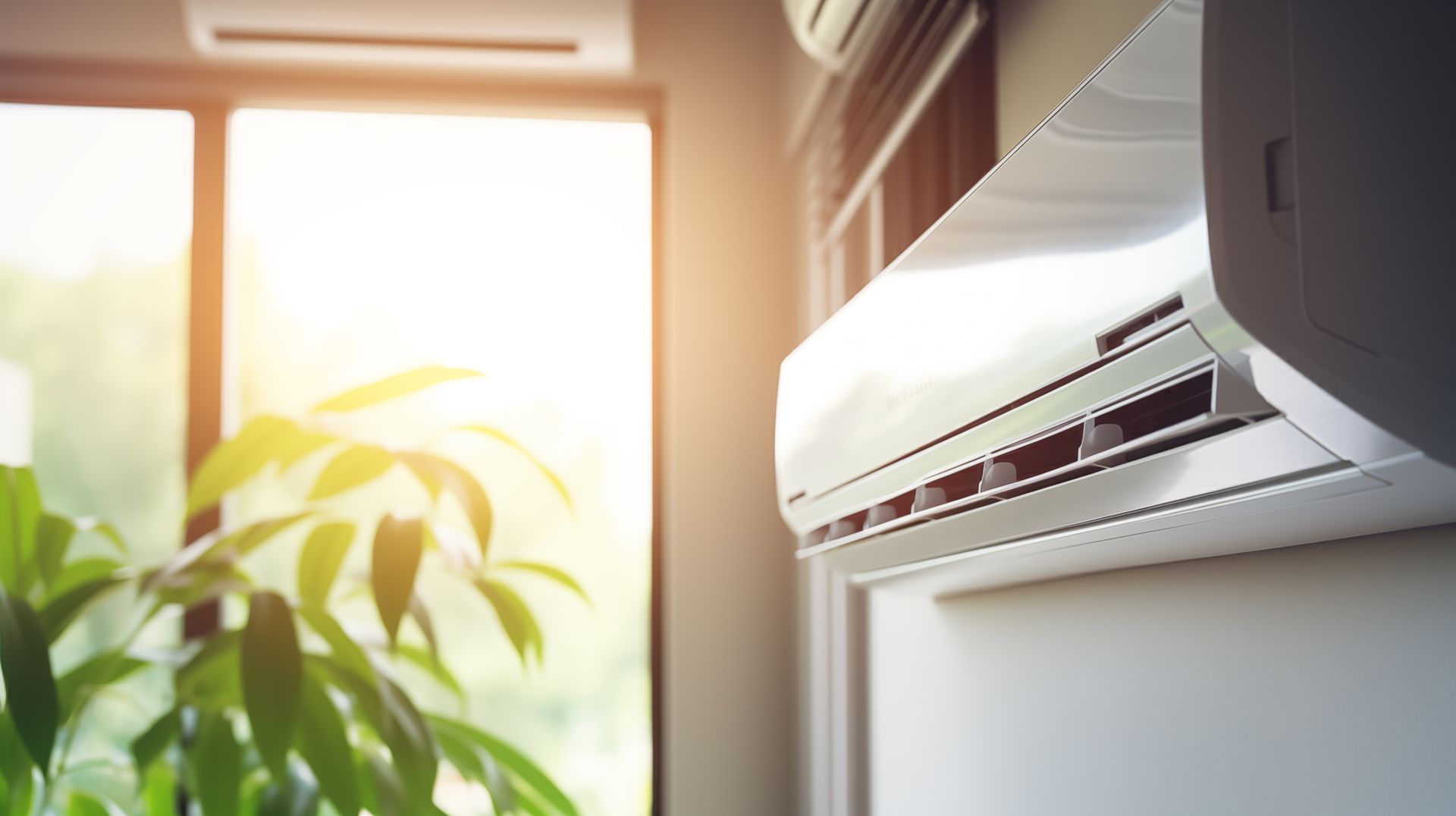 Un climatiseur monté au mur