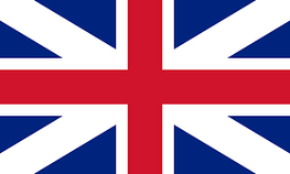 Un primer plano de la bandera británica sobre un fondo blanco.