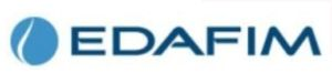 Logo EDAFIM avec texte bleu et icône circulaire bleue