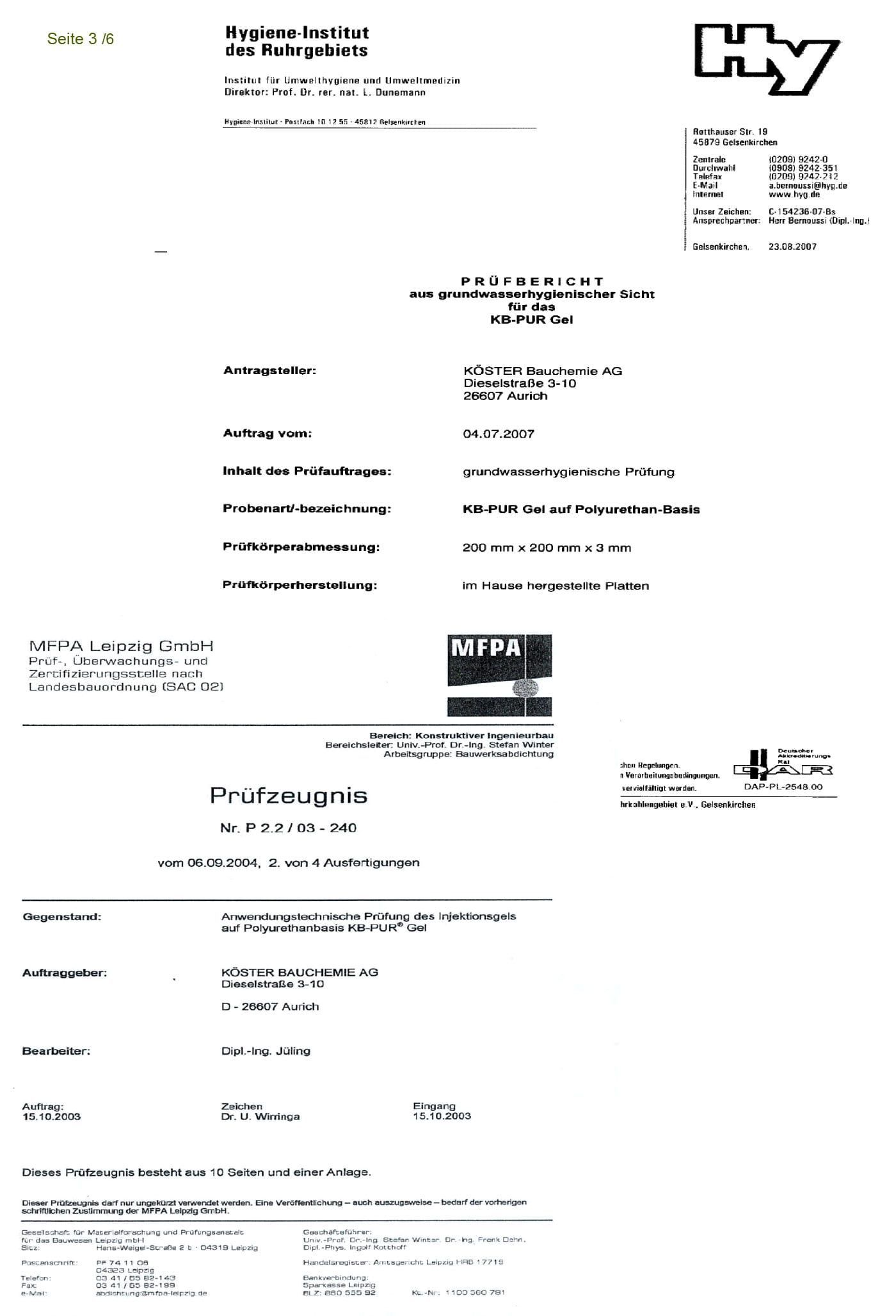 Anordnung der Horizontal-/ Vertikalsperren