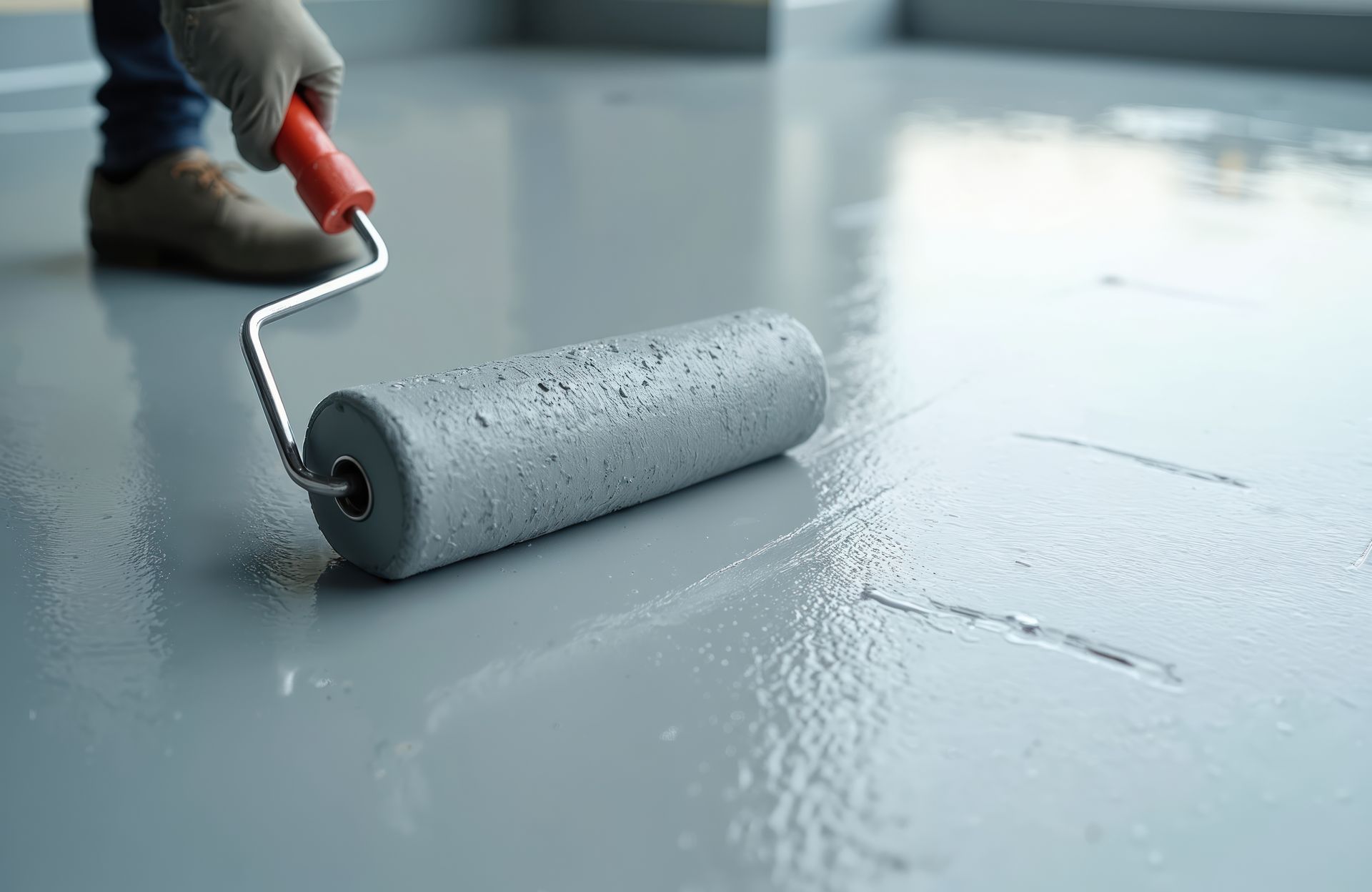Chantier de pose de peinture