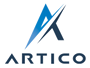 Un logotipo para artico con un triángulo azul y la palabra artico debajo.