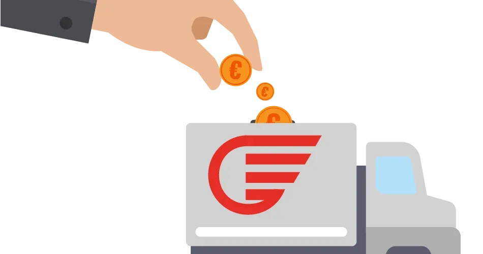 Main qui met des pièces dans un camion de déménagement.