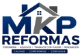 Logotipo de MVP Reformas en azul y gris, con un icono de una casa y el texto de servicios debajo