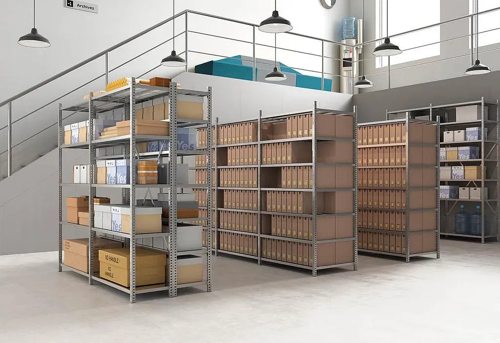 Meuble étagères de collectivité marron