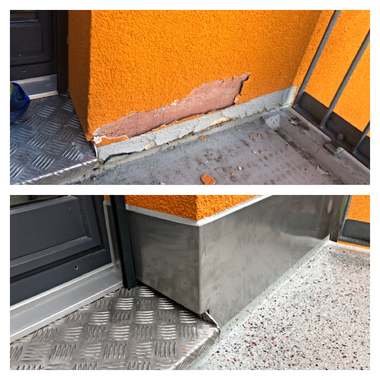 Mitarbeiter der Rama GmbH dichtet Fugen