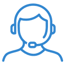 Icon Person mit Headset, Telefonhörer und Sprachblase