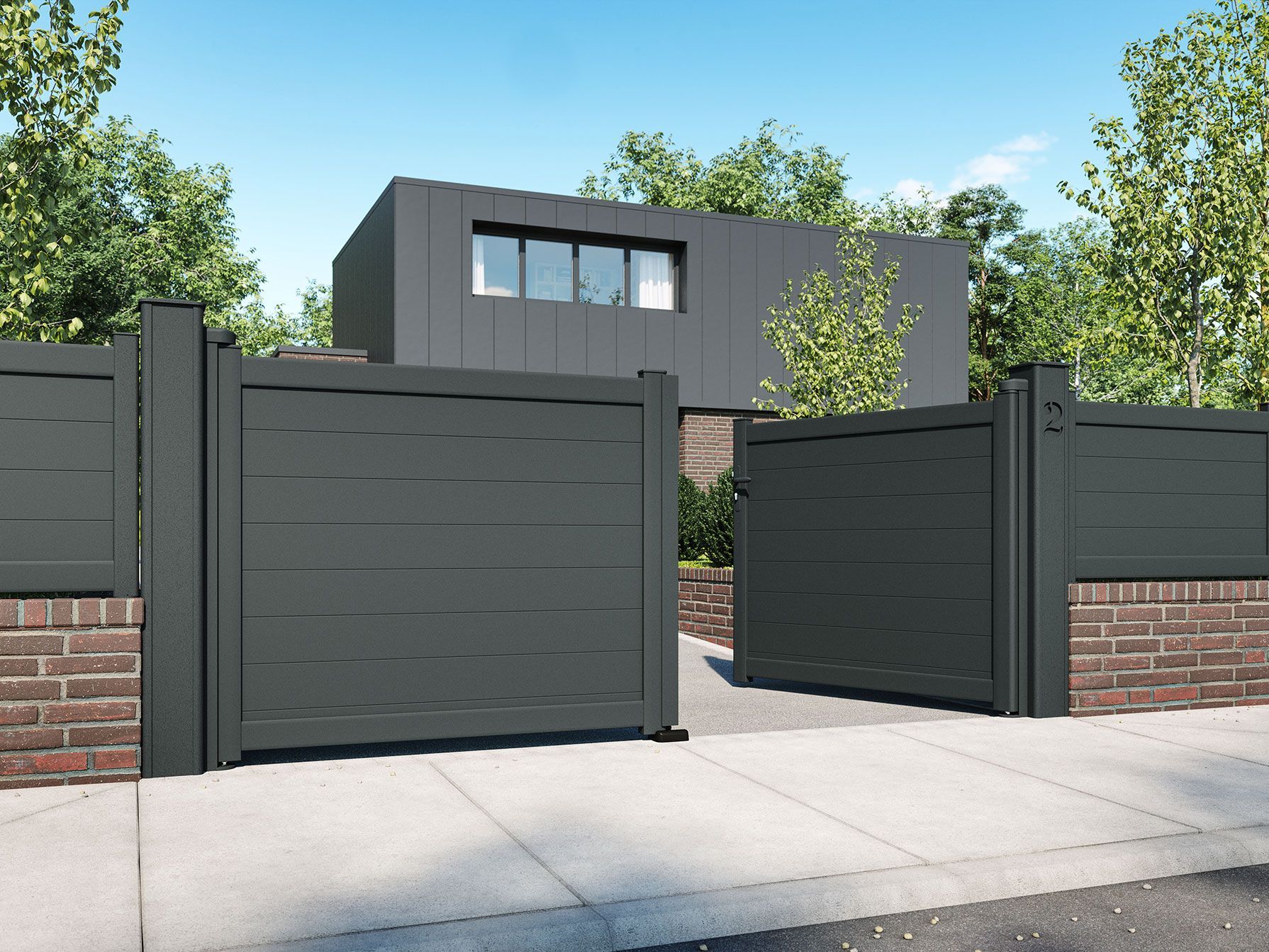 Portail battant en aluminium