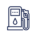 Una bomba de gasolina con una gota de gasolina encima.
