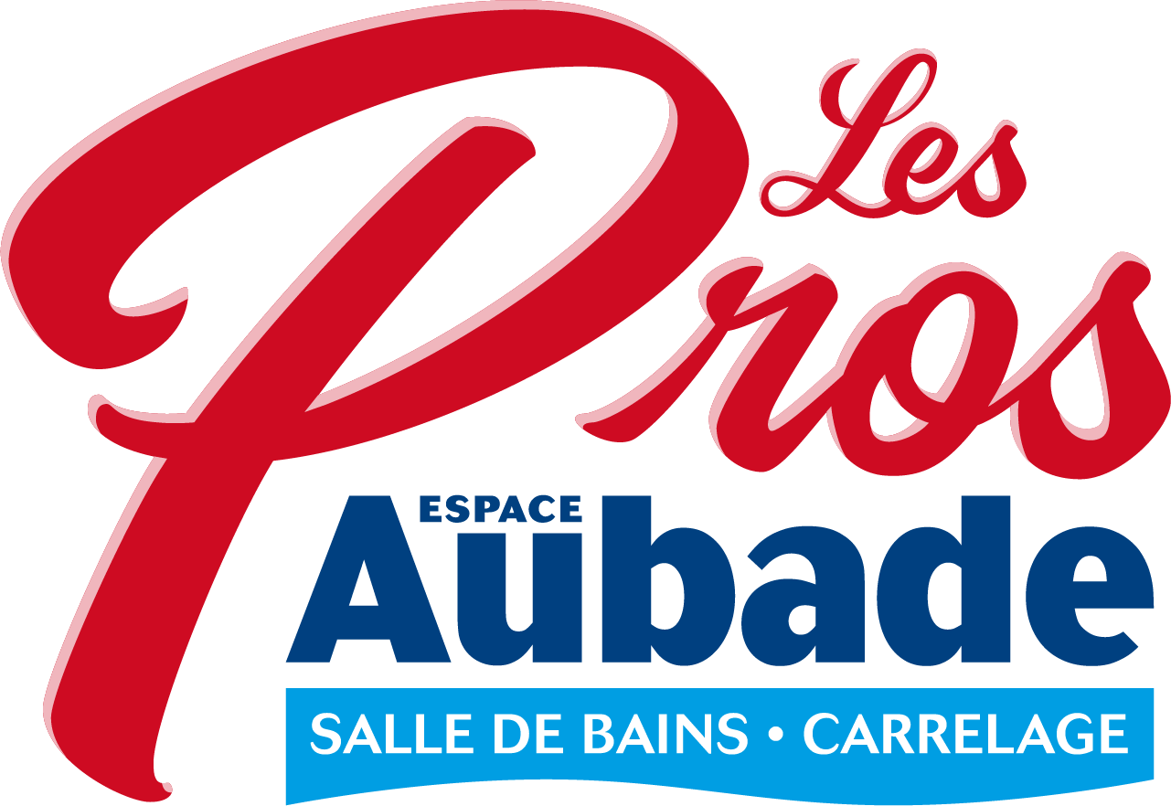 Logo pour Les Pros Espace Aubade, avec le mot Pros en caractères rouges au-dessus du mot Aubade en bleu.