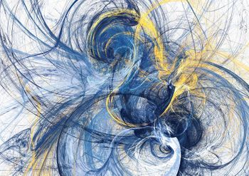 Grafik blau gelb - abstrakte Kunst