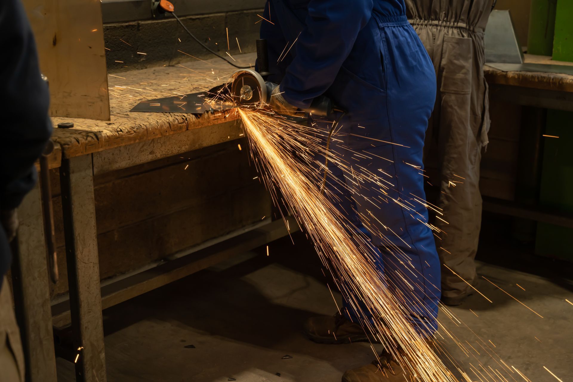 Des étincelles de soudure.