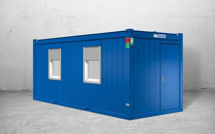 Bürocontainer mit Fenstern für temporäre Arbeitsplätze und Projektbüros Bürocontainer mit Fenstern für temporäre Arbeitsplätze und Projektbüros
