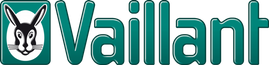 Logotipo de Vaillant con un icono de conejo en un cuadrado verde y texto verde.