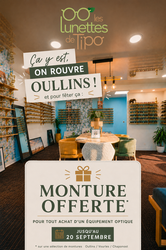 Promo « Monture offerte » chez les lunettes de lipo.