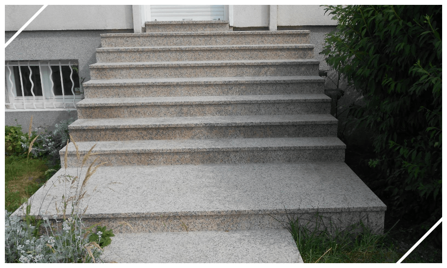 Granit flammé sur un escalier extérieur