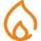 Icône de flamme orange.