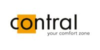 Logo pour « contrôle », avec le « o » dans un carré orange et le slogan « votre zone de confort ».